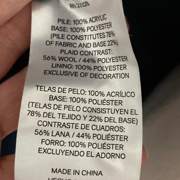 NWOT Pendleton Teddy Bear Jacket with Plaid Trim - Picture 8 of 11